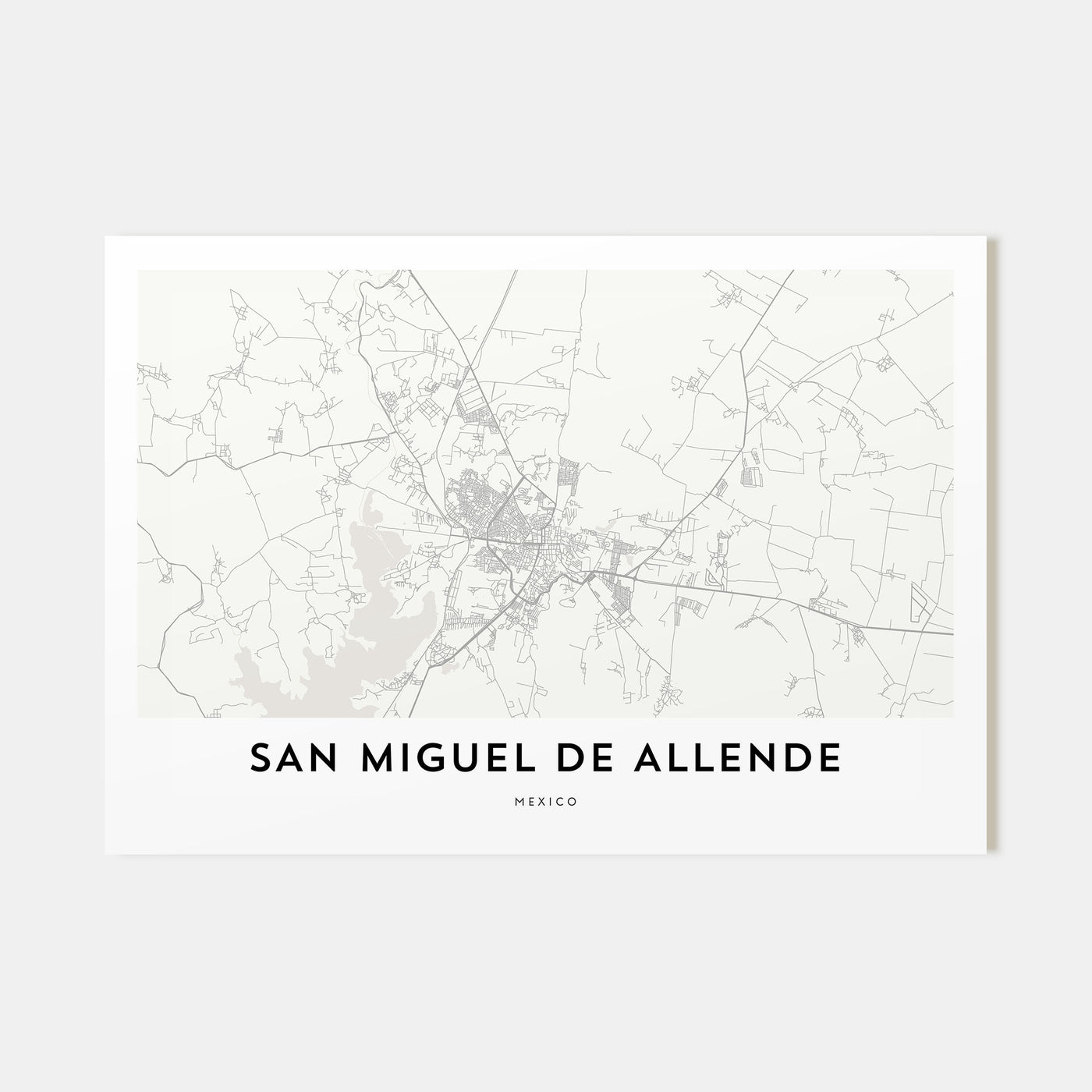 San Miguel de Allende Map Landscape Poster
