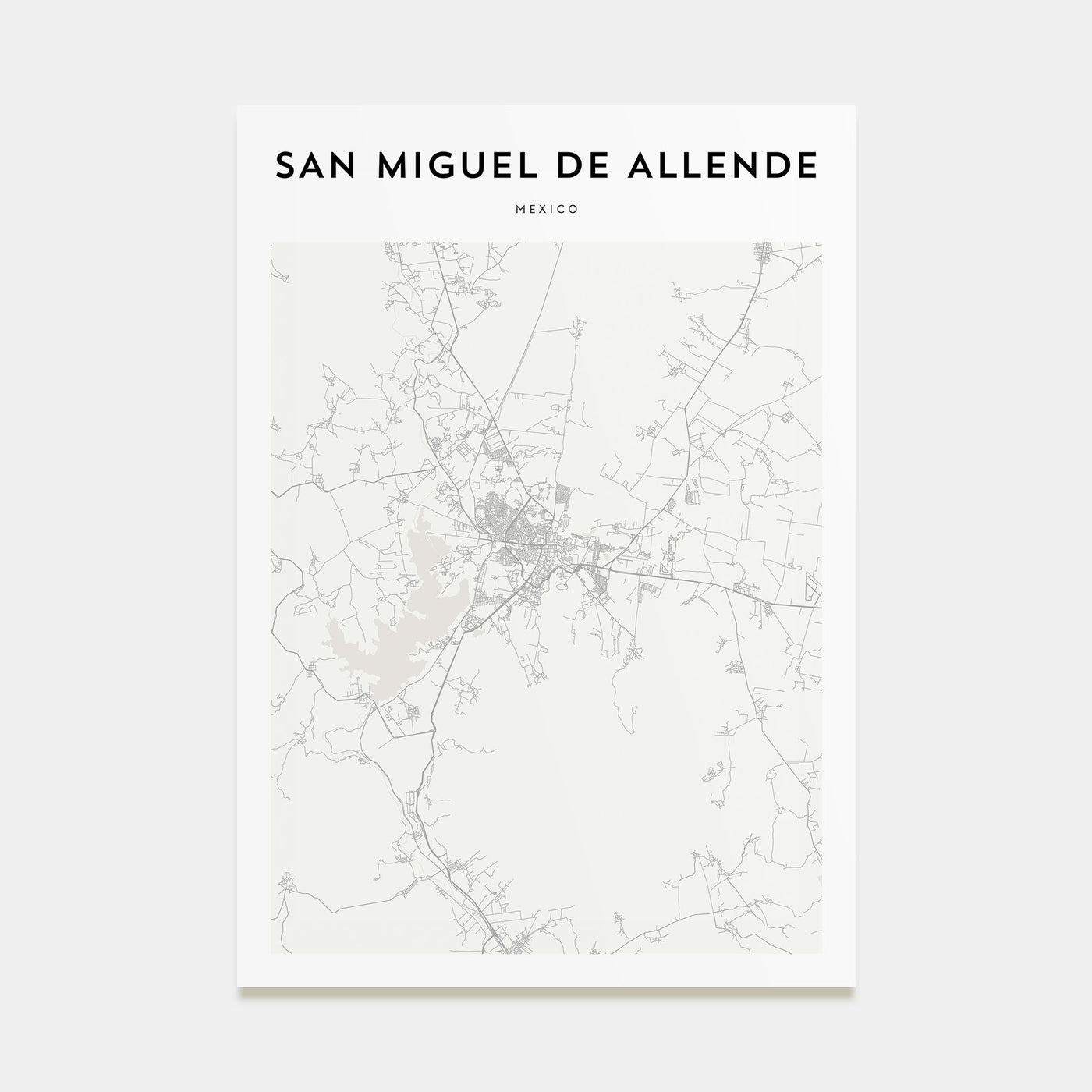 San Miguel de Allende Map Portrait Poster