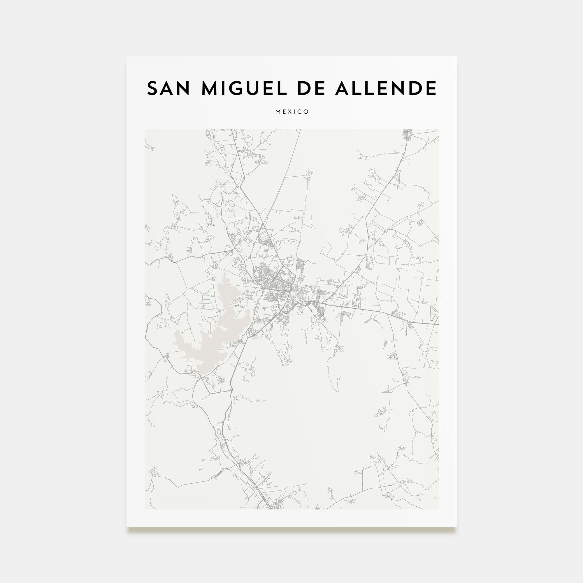 San Miguel de Allende Map Portrait Poster