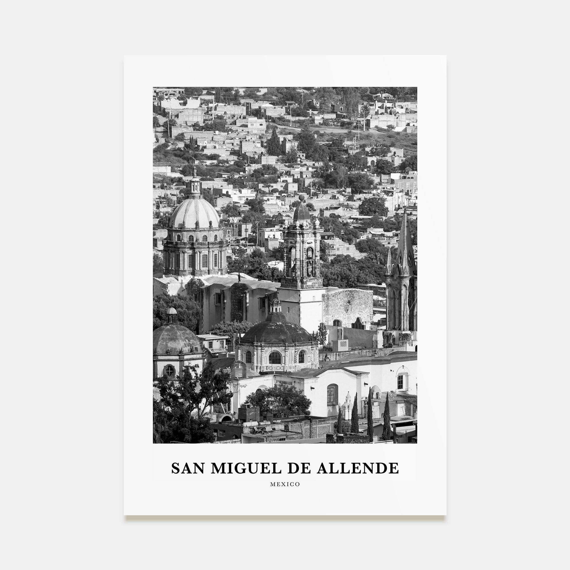 San Miguel de Allende Portrait B&W Poster