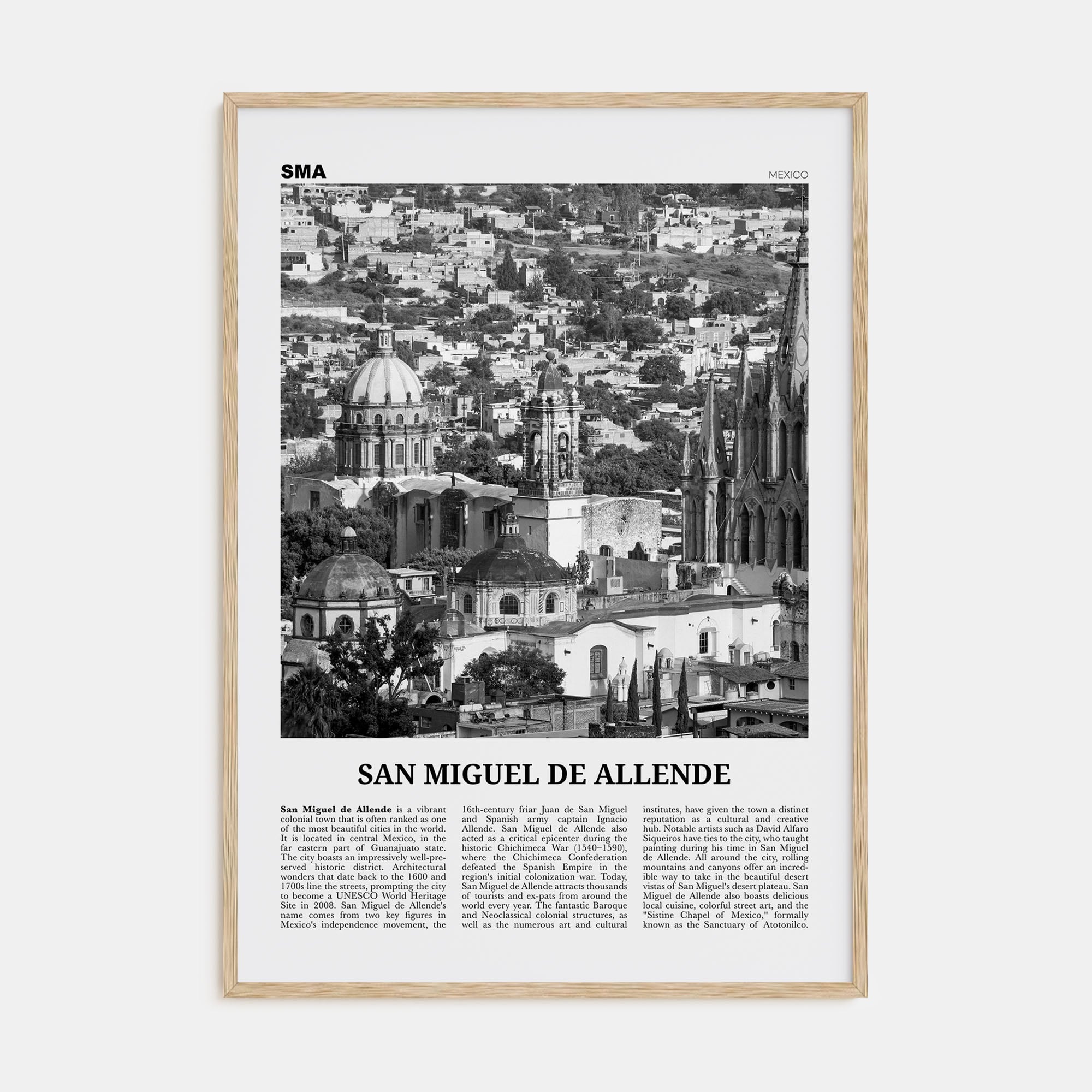 San Miguel de Allende Travel B&W Poster