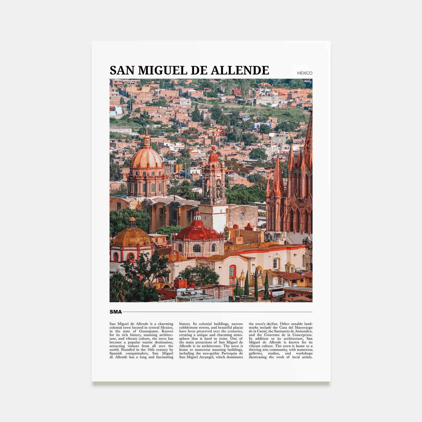 San Miguel de Allende Travel Color Poster