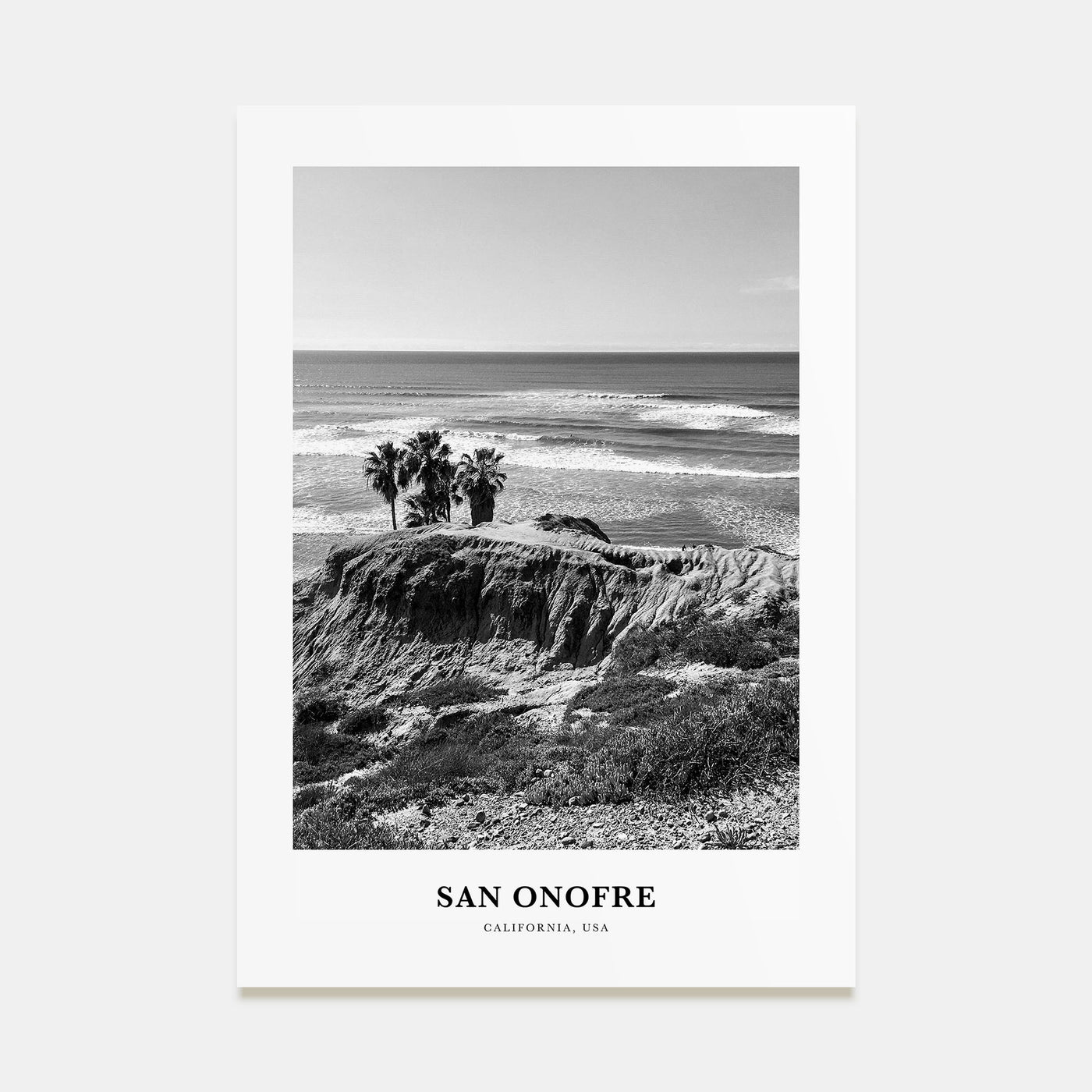 San Onofre Portrait B&W Poster