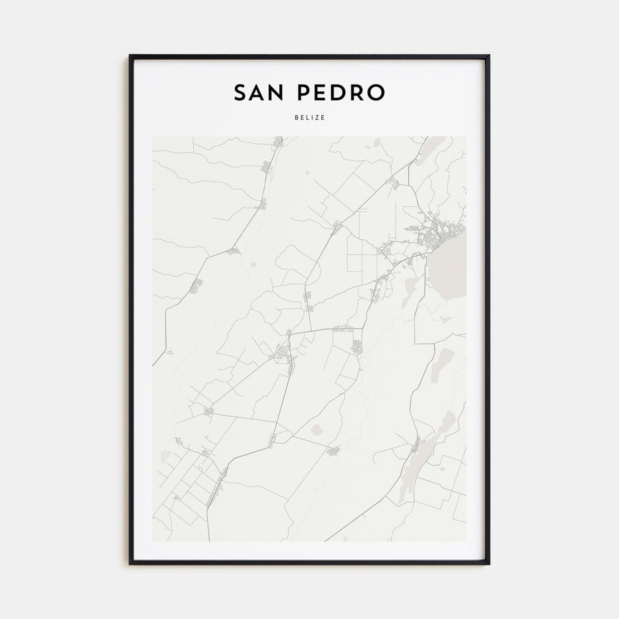 San Pedro, Belize Map Portrait Poster