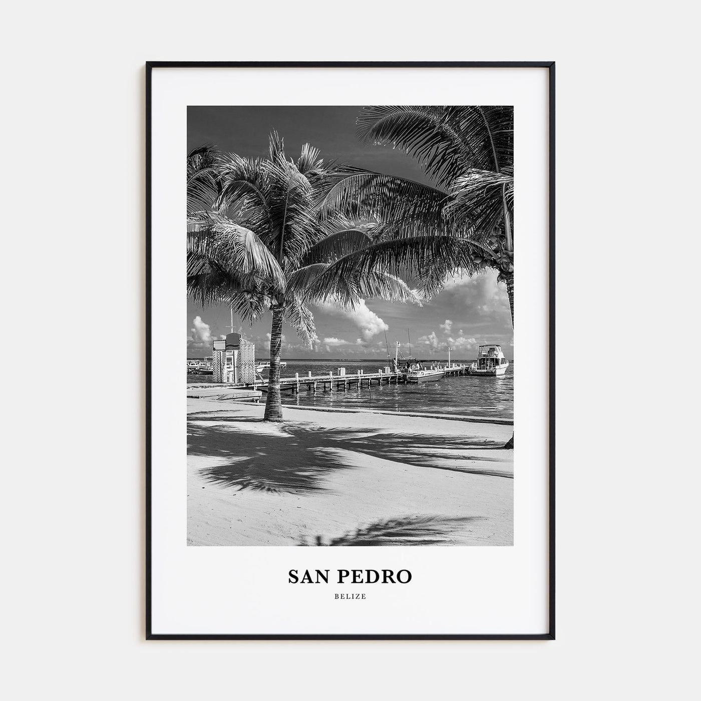 San Pedro, Belize Portrait B&W Poster