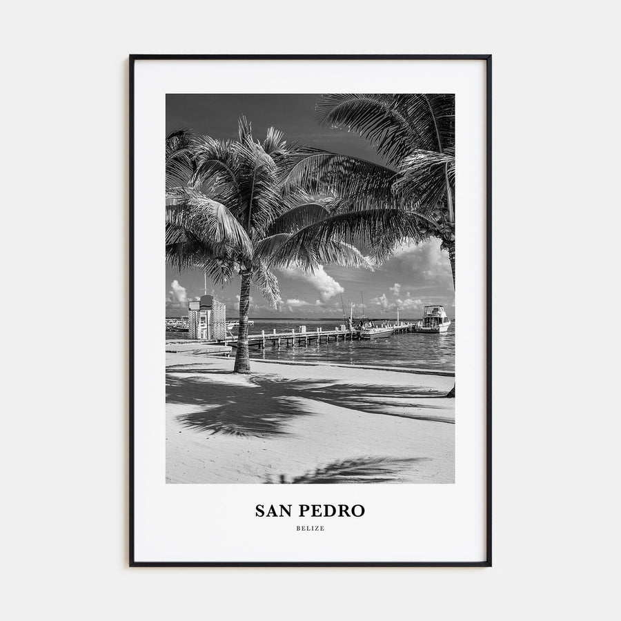 San Pedro, Belize Portrait B&W Poster