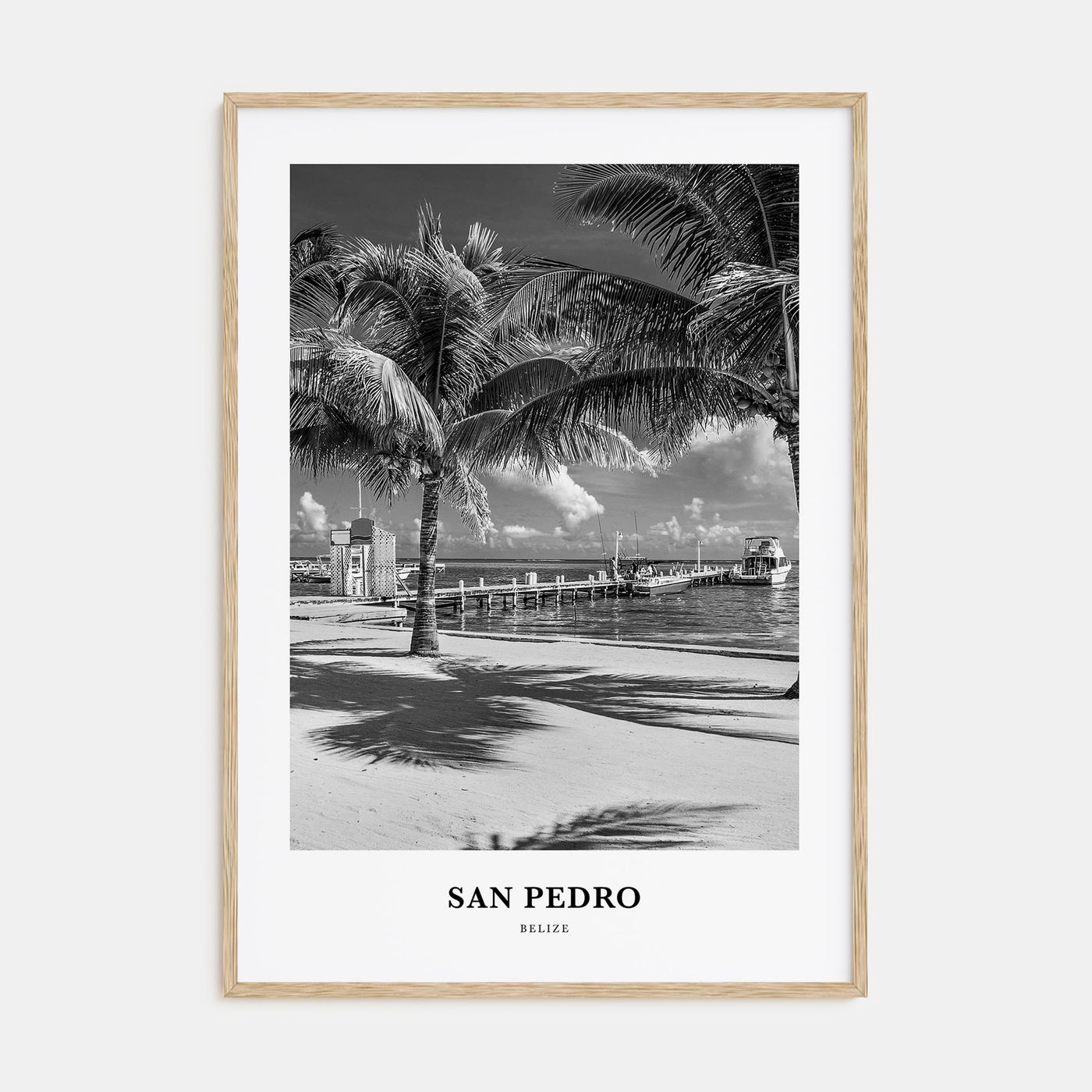 San Pedro, Belize Portrait B&W Poster