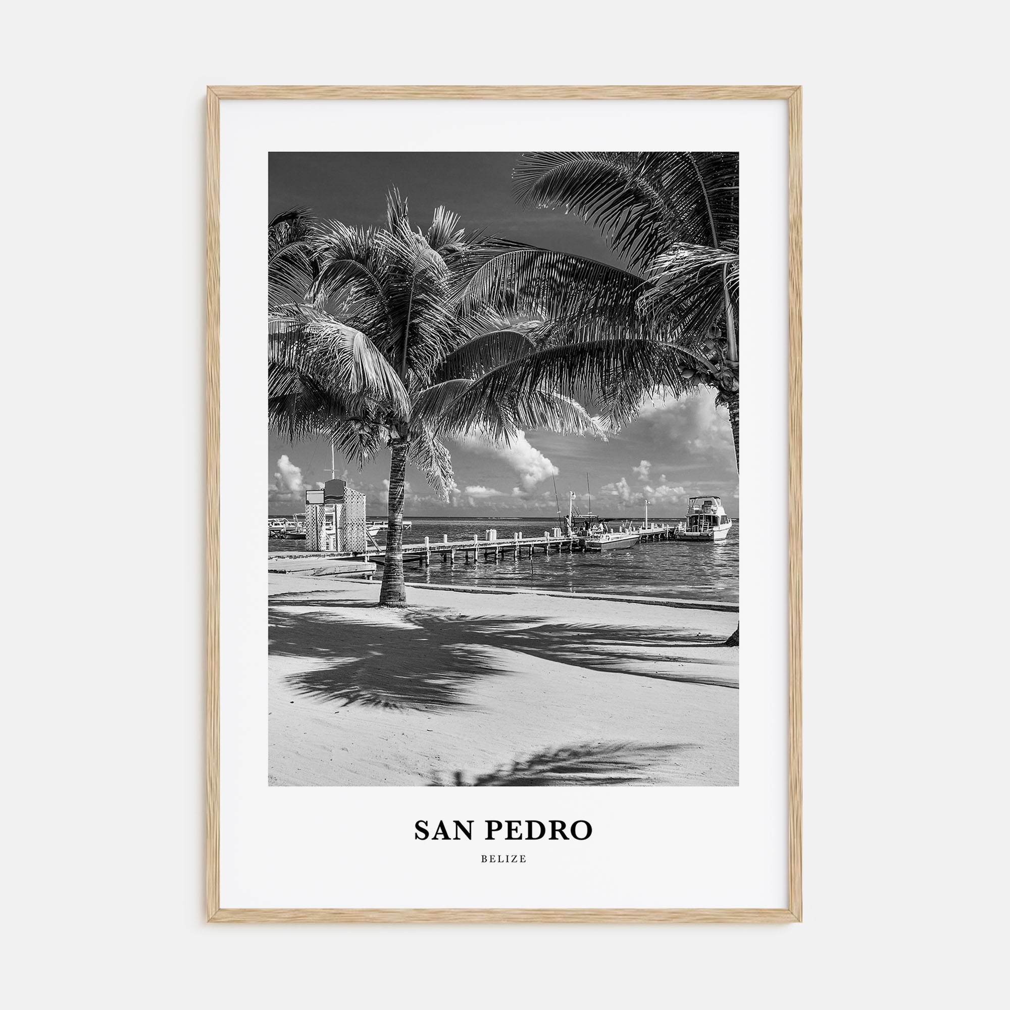 San Pedro, Belize Portrait B&W Poster