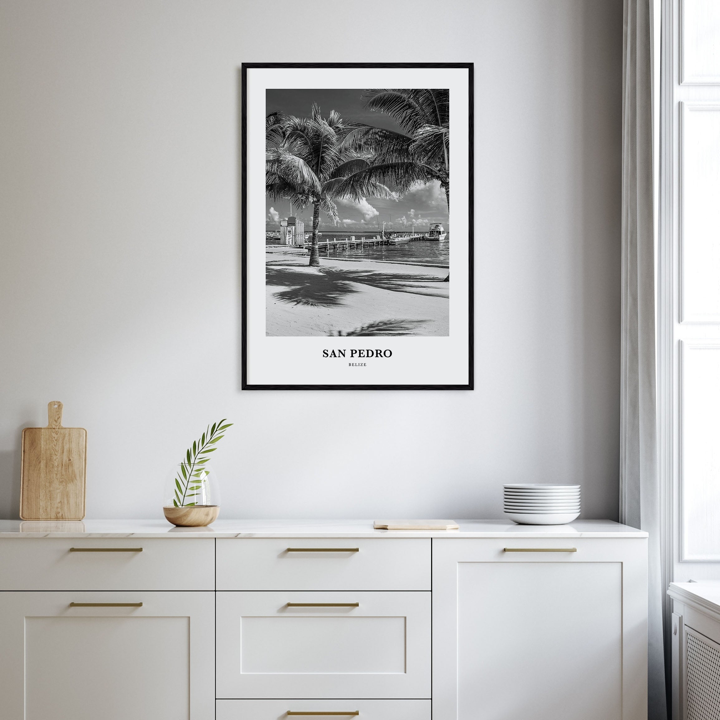 San Pedro, Belize Portrait B&W Poster