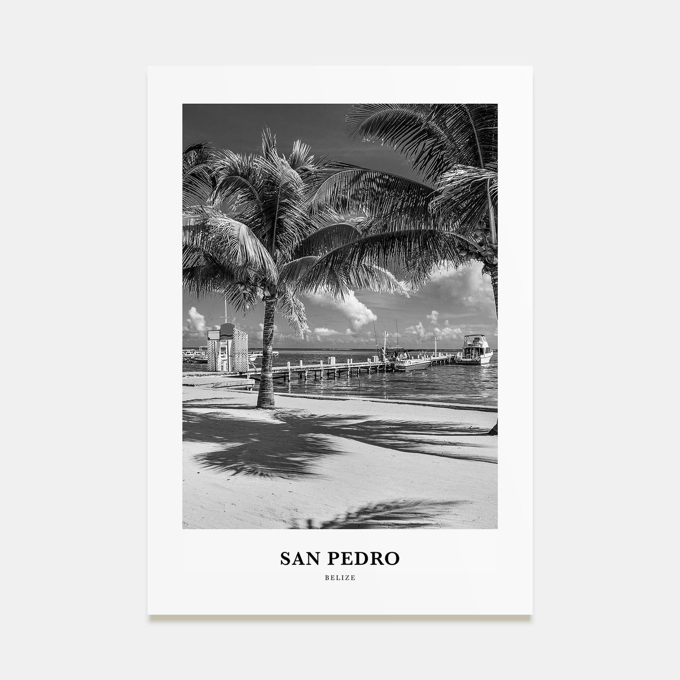 San Pedro, Belize Portrait B&W Poster