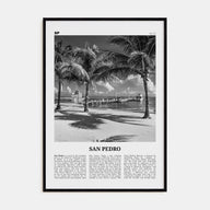 San Pedro, Belize Travel B&W Poster