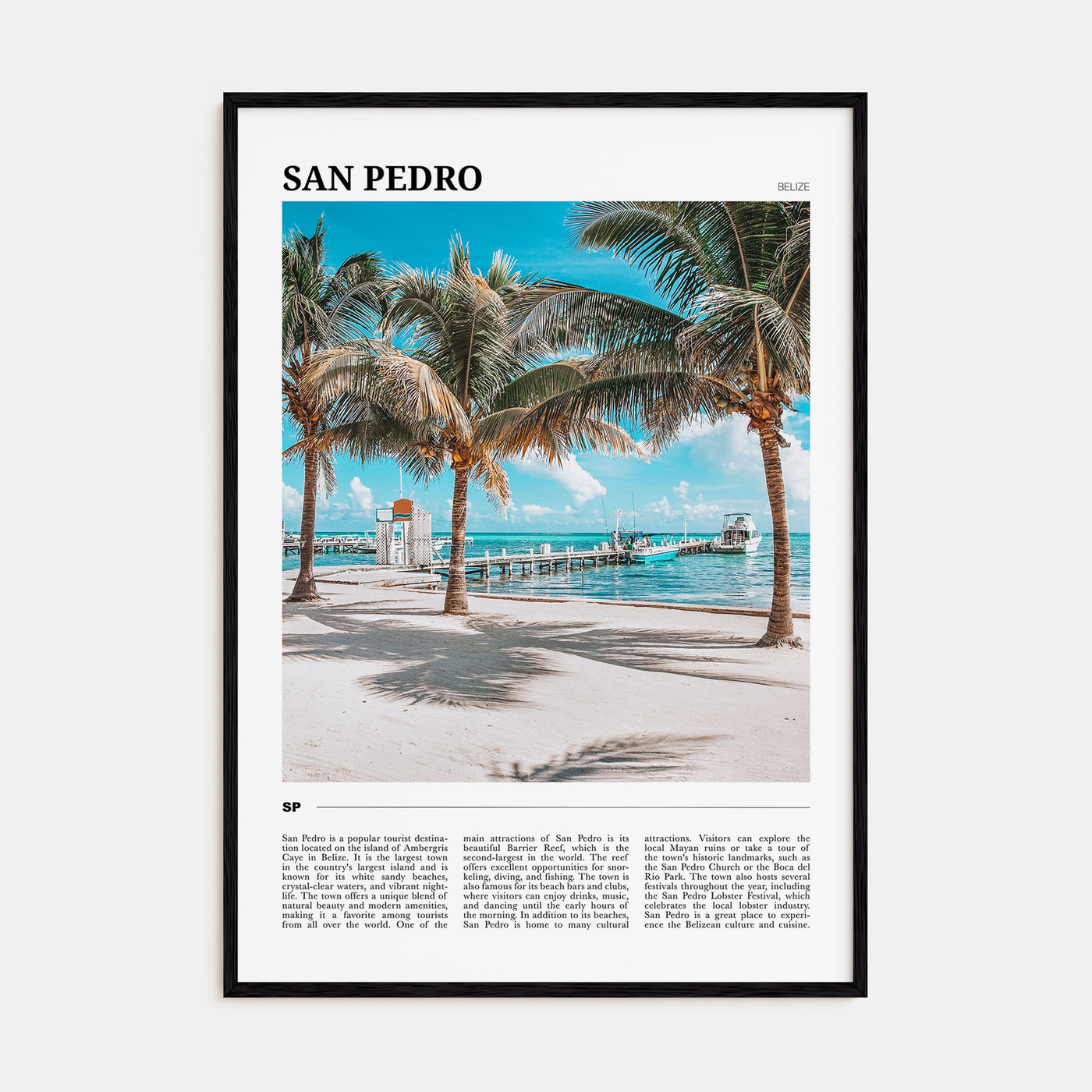 San Pedro, Belize Travel Color Poster