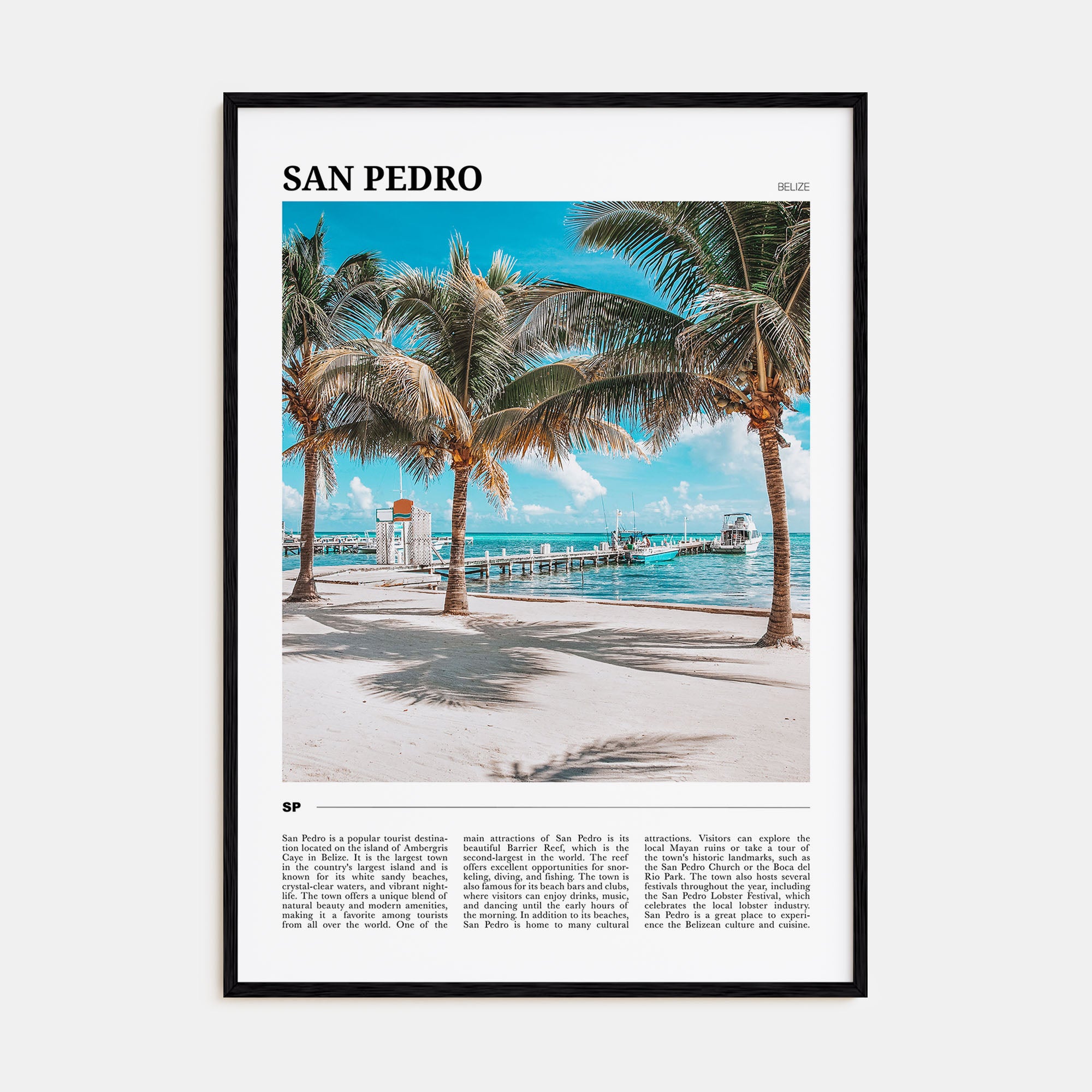 San Pedro, Belize Travel Color Poster