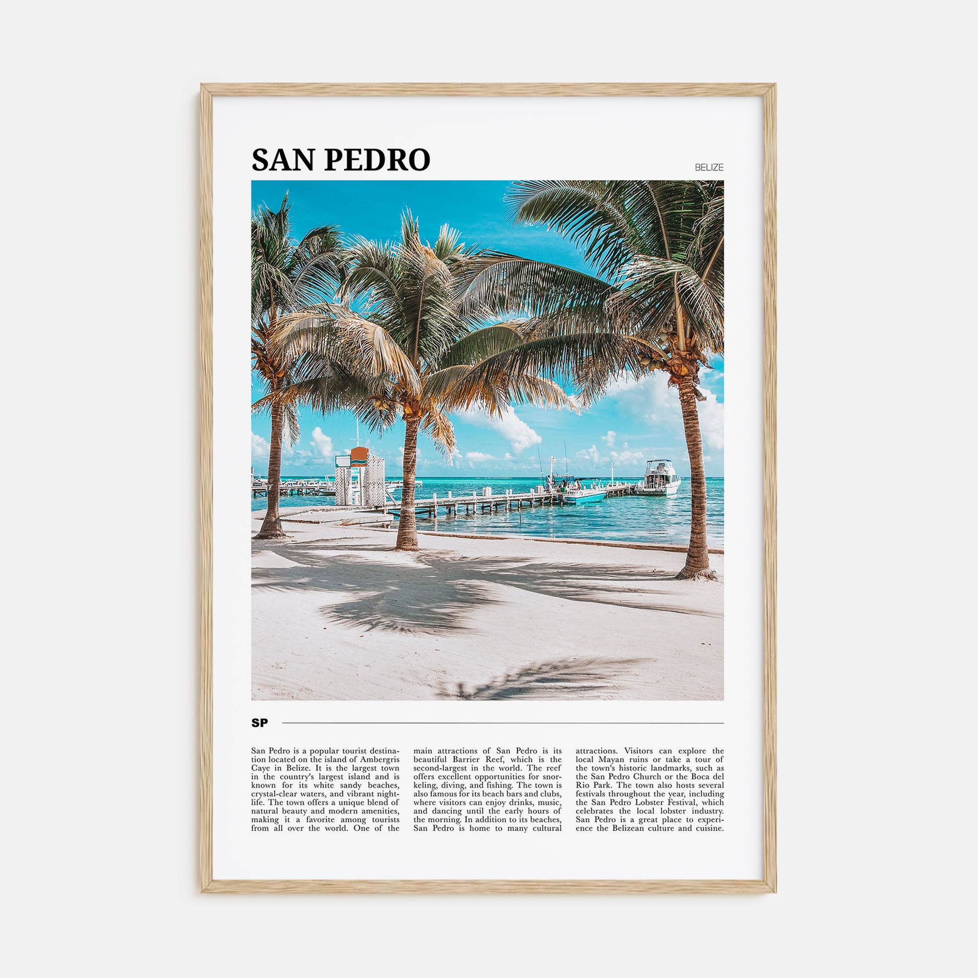 San Pedro, Belize Travel Color Poster
