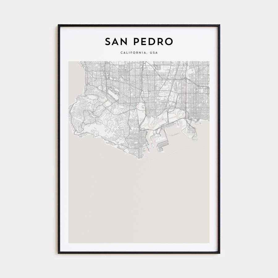 San Pedro, California Map Portrait Poster