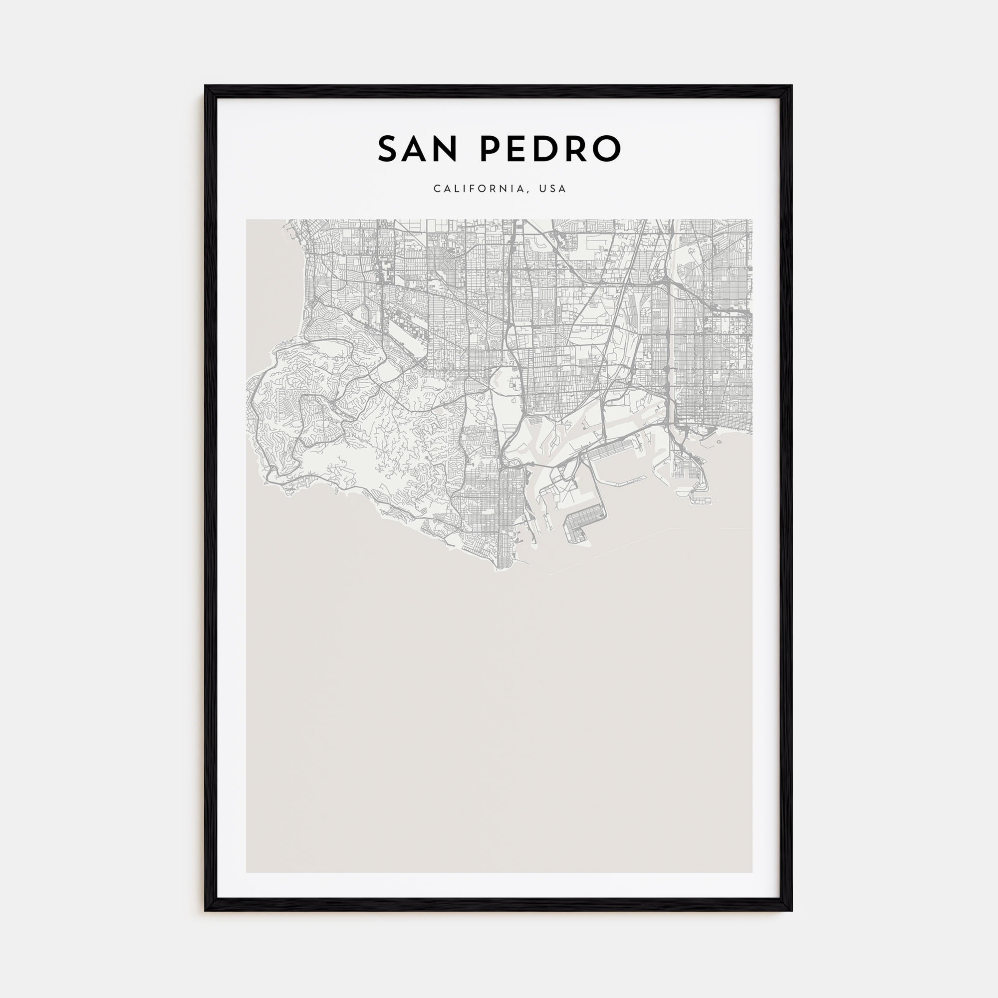 San Pedro, California Map Portrait Poster