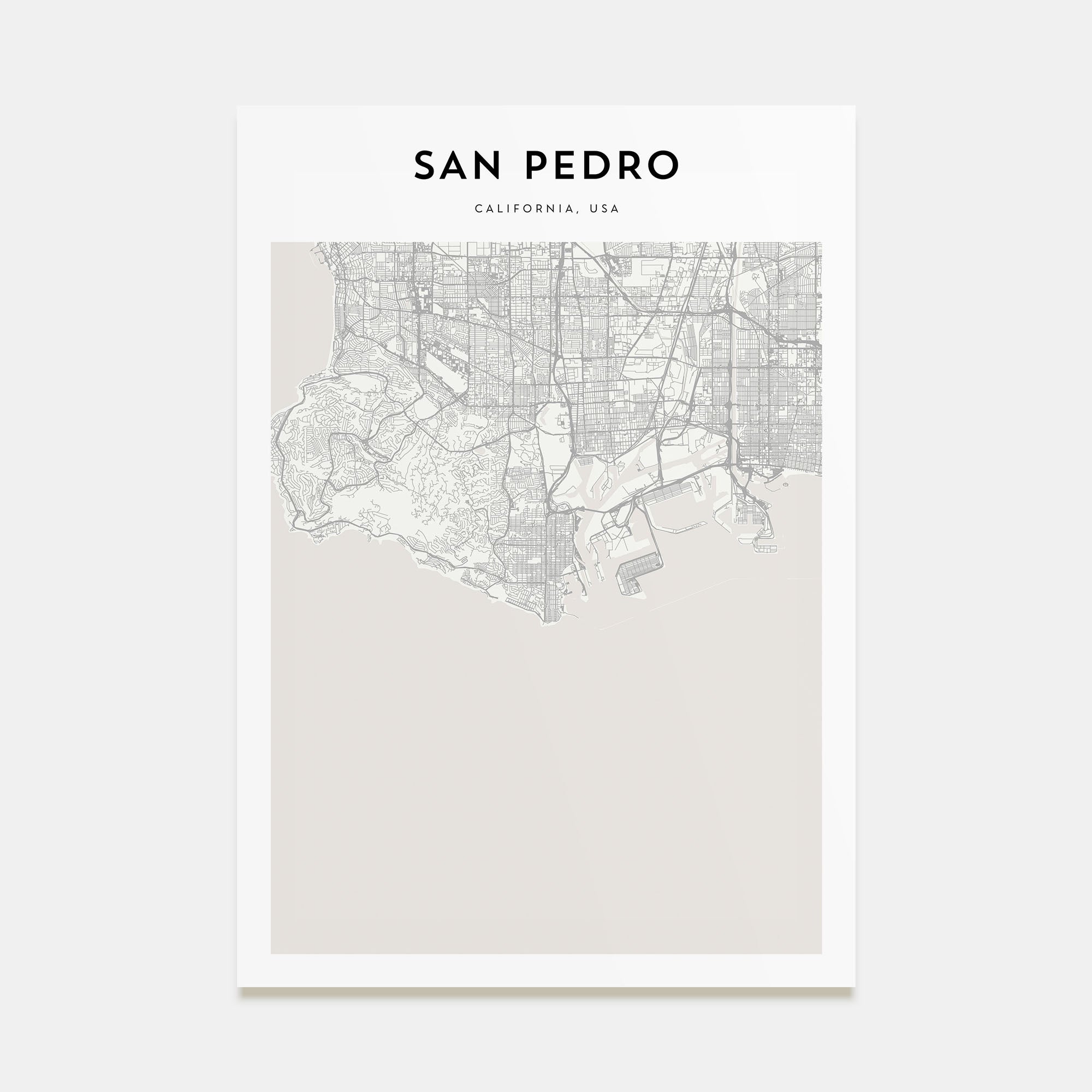 San Pedro, California Map Portrait Poster
