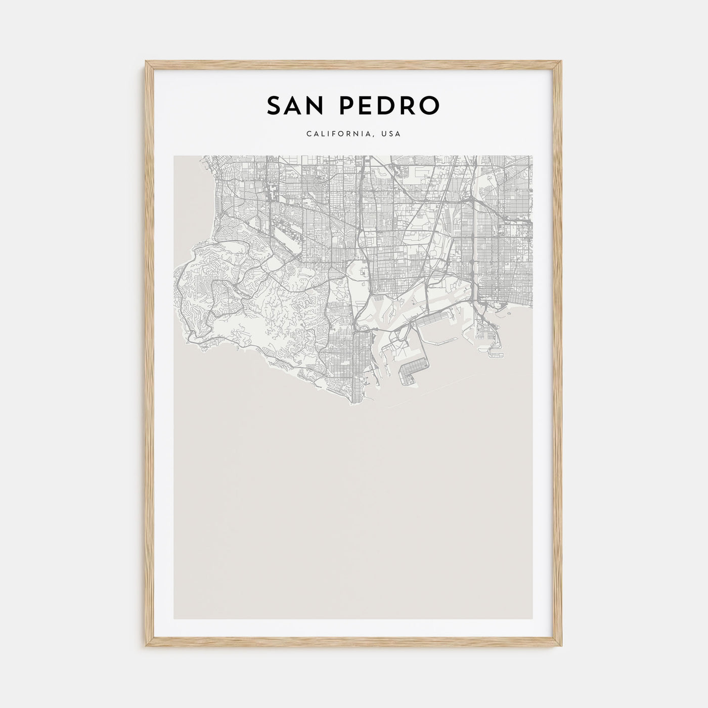 San Pedro, California Map Portrait Poster