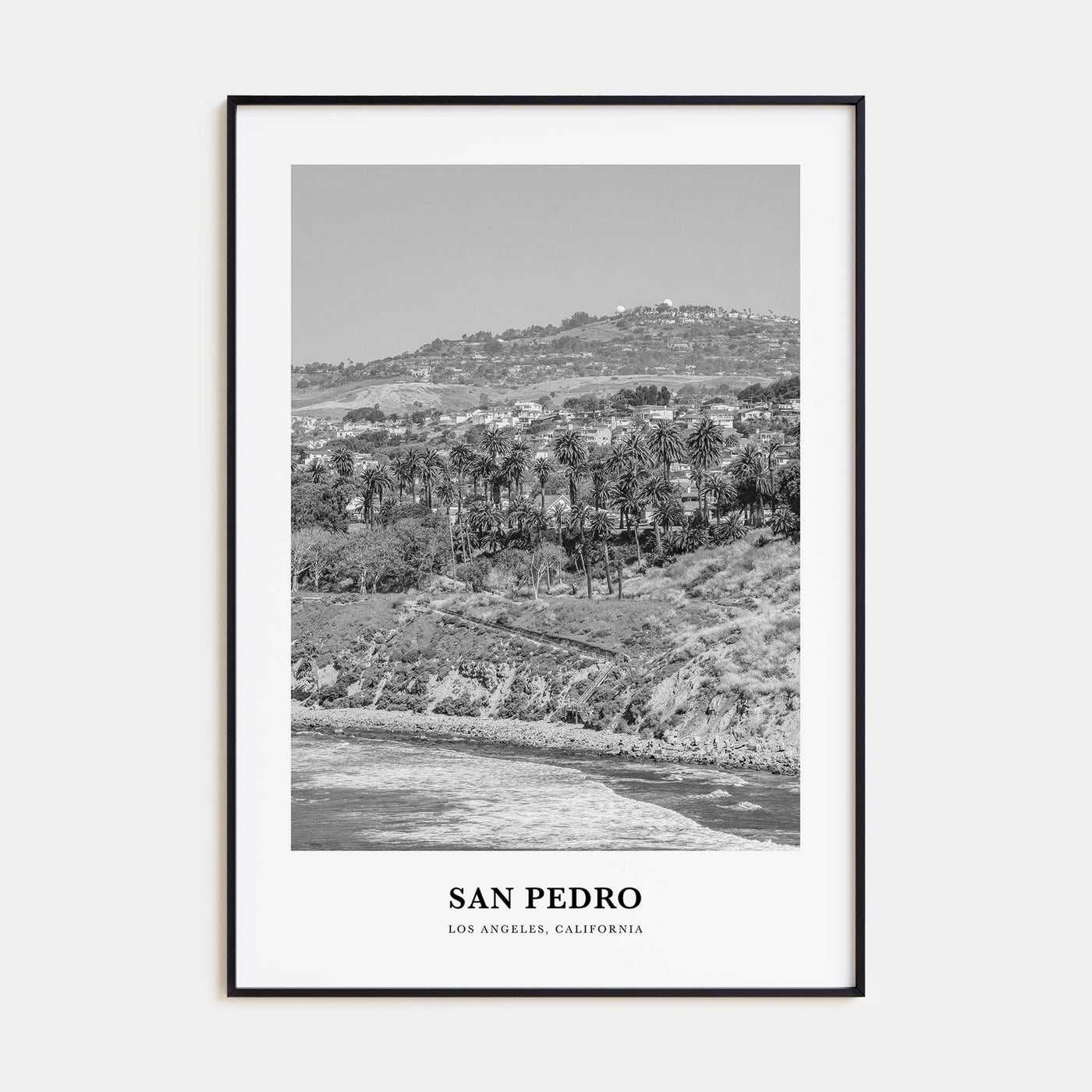 San Pedro, California Portrait B&W No 1 Poster