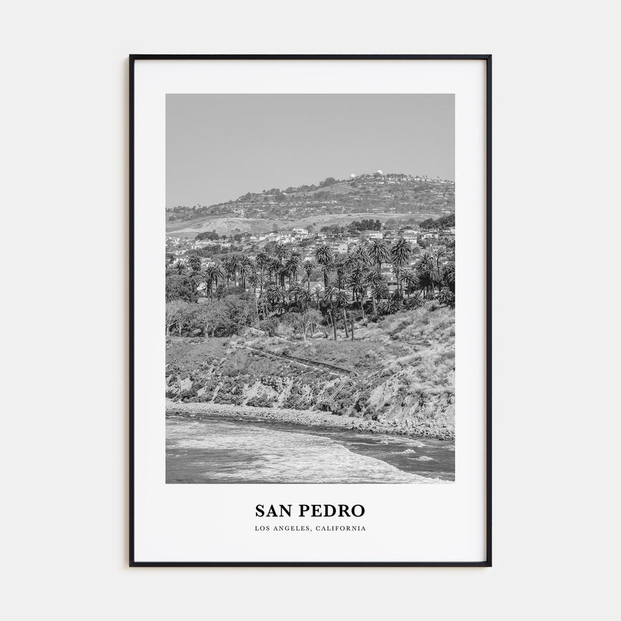 San Pedro, California Portrait B&W No 1 Poster