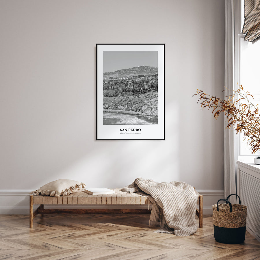 San Pedro, California Portrait B&W No 1 Poster