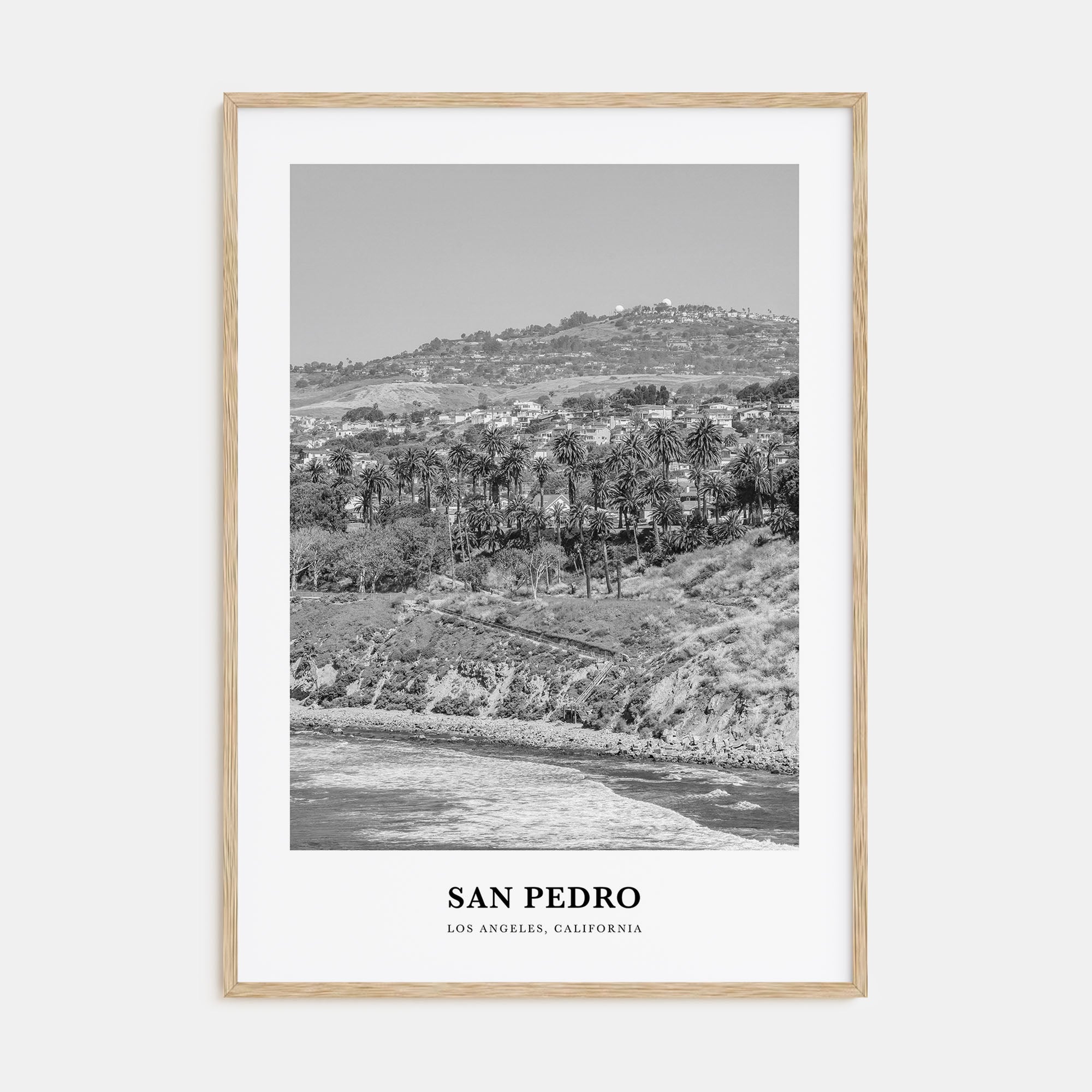 San Pedro, California Portrait B&W No 1 Poster