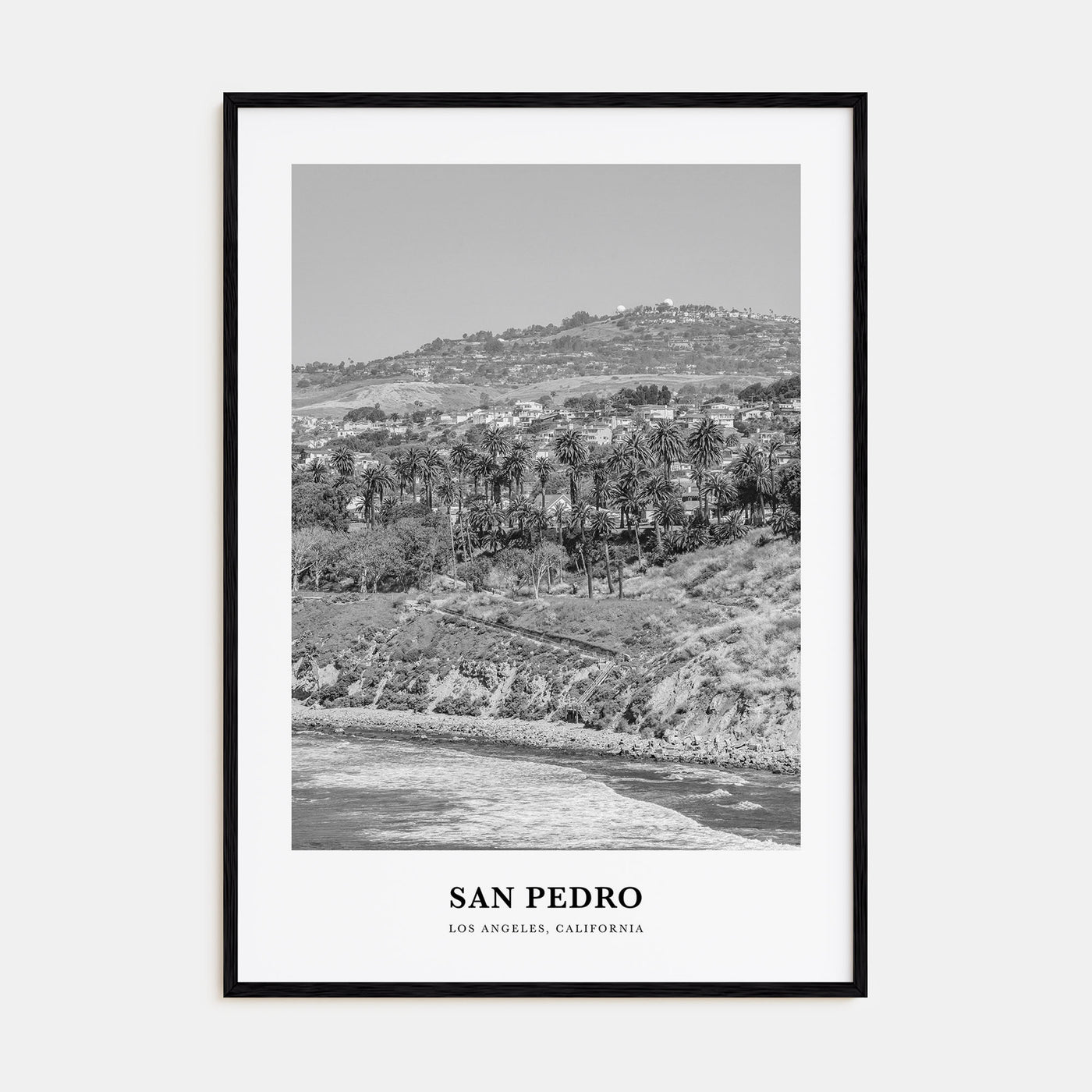 San Pedro, California Portrait B&W No 1 Poster