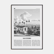 San Pedro, California Travel B&W No 2 Poster