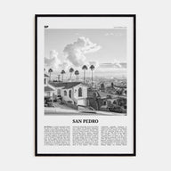 San Pedro, California Travel B&W No 2 Poster