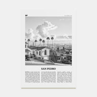 San Pedro, California Travel B&W No 2 Poster