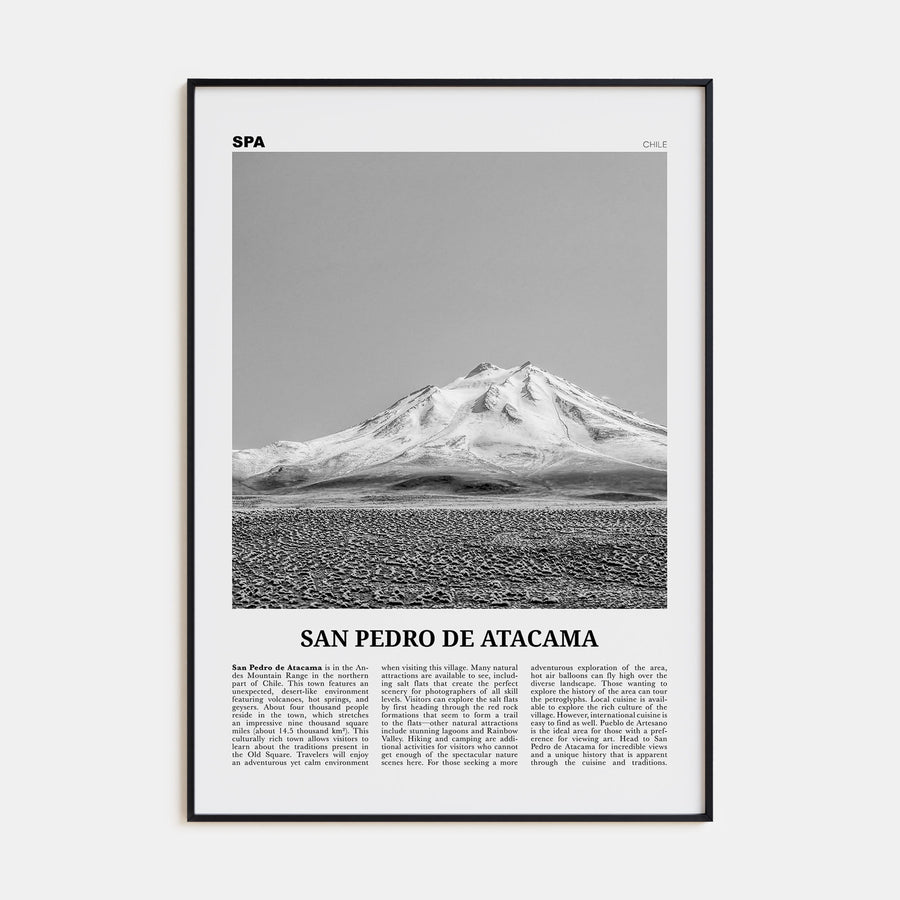 San Pedro de Atacama Travel B&W Poster