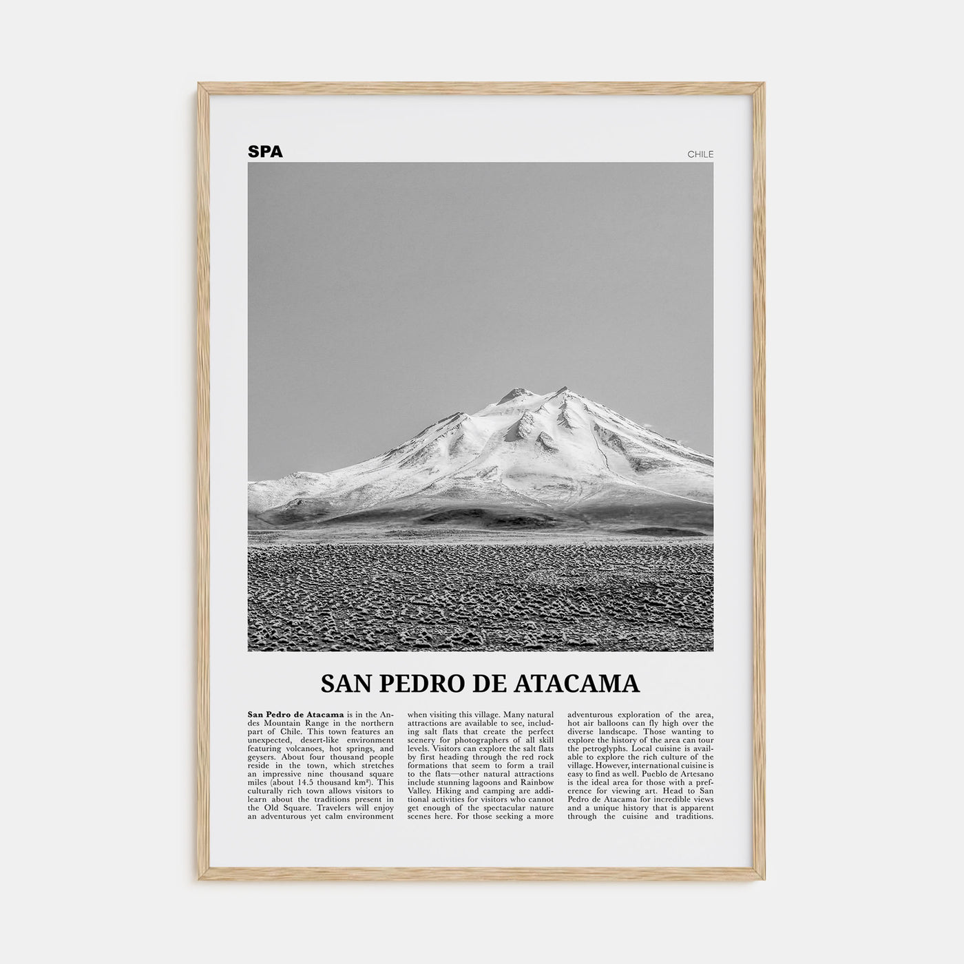 San Pedro de Atacama Travel B&W Poster