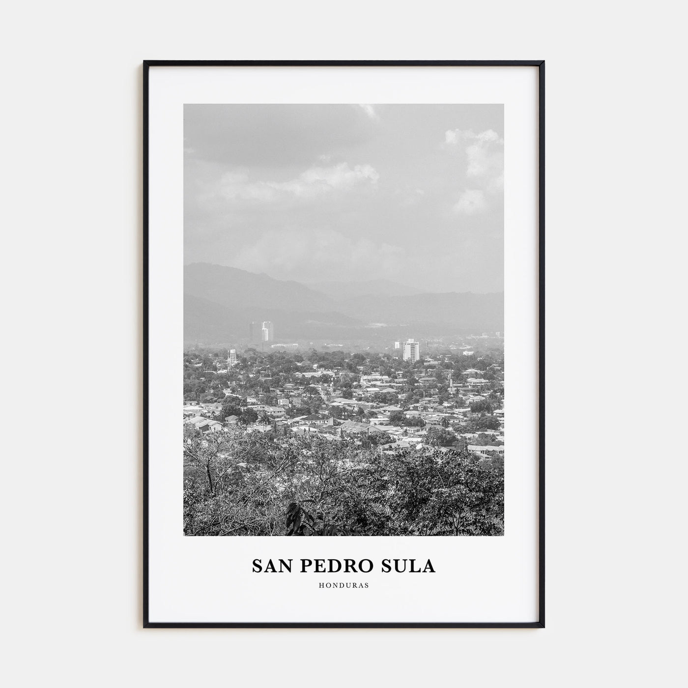 San Pedro Sula Portrait B&W Poster