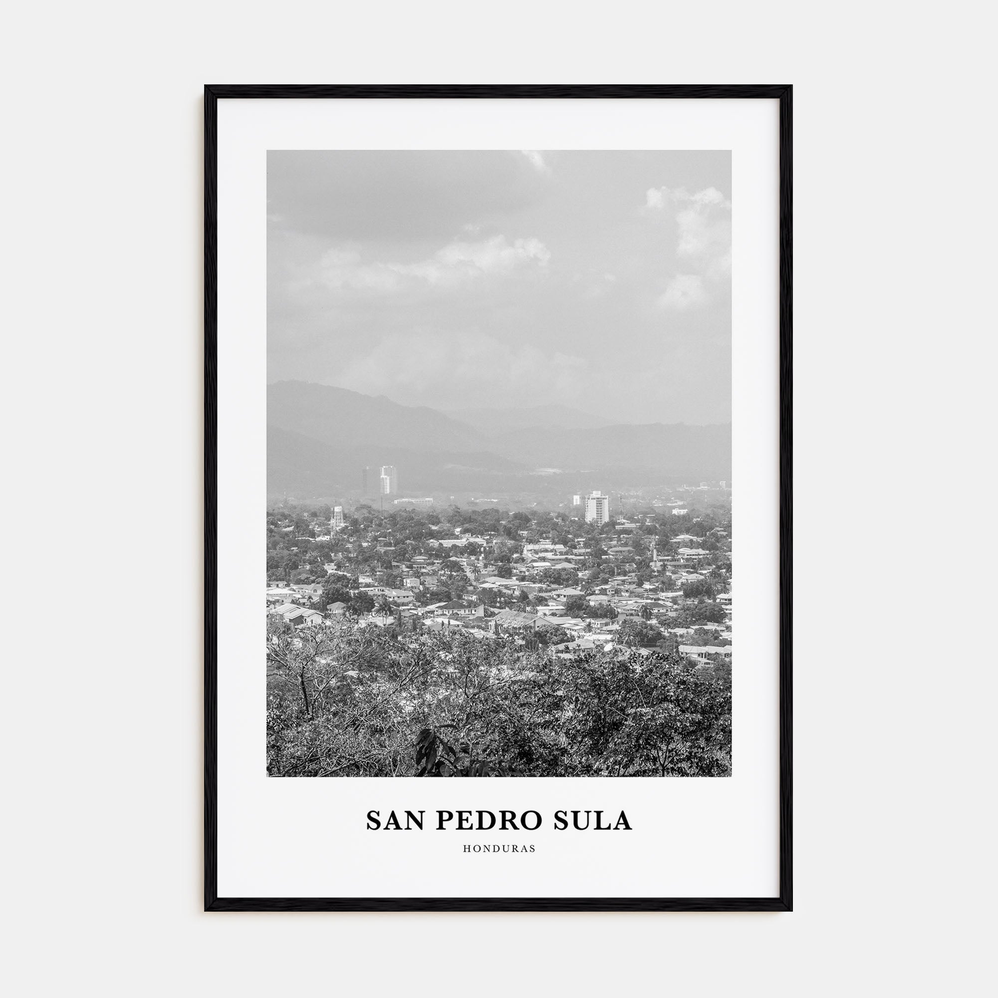 San Pedro Sula Portrait B&W Poster