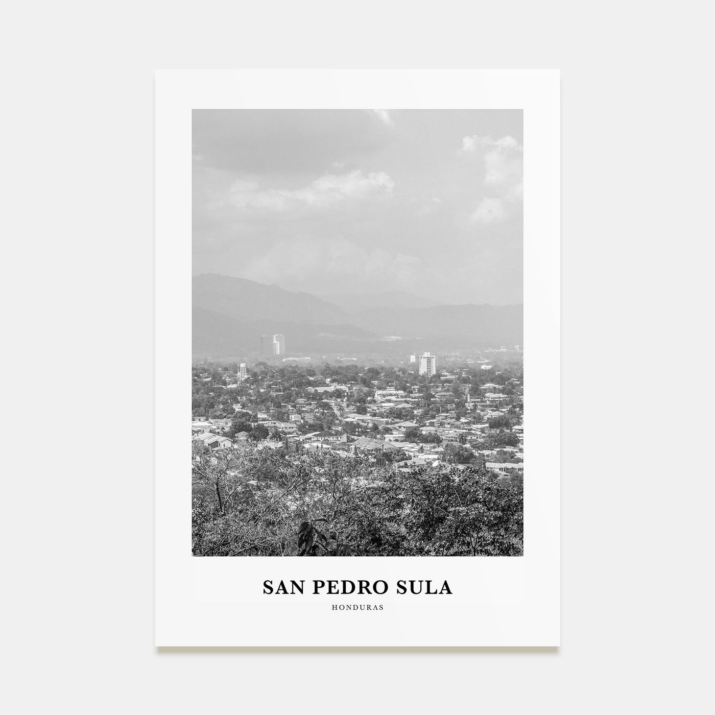 San Pedro Sula Portrait B&W Poster