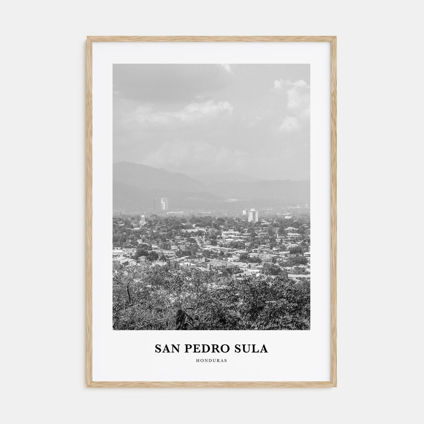San Pedro Sula Portrait B&W Poster