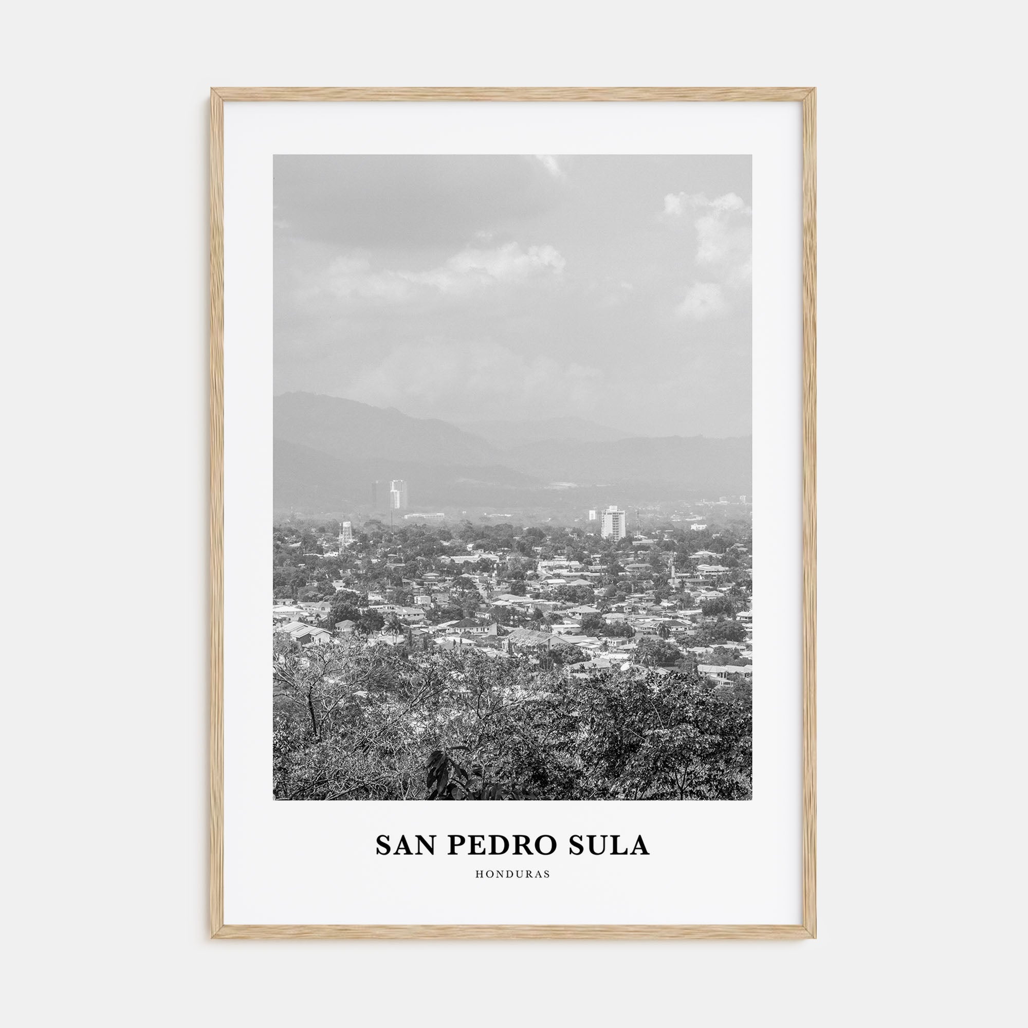 San Pedro Sula Portrait B&W Poster