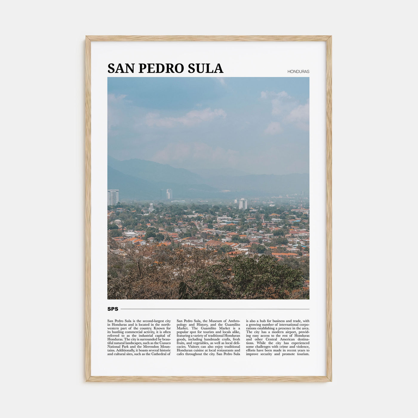 San Pedro Sula Travel Color Poster