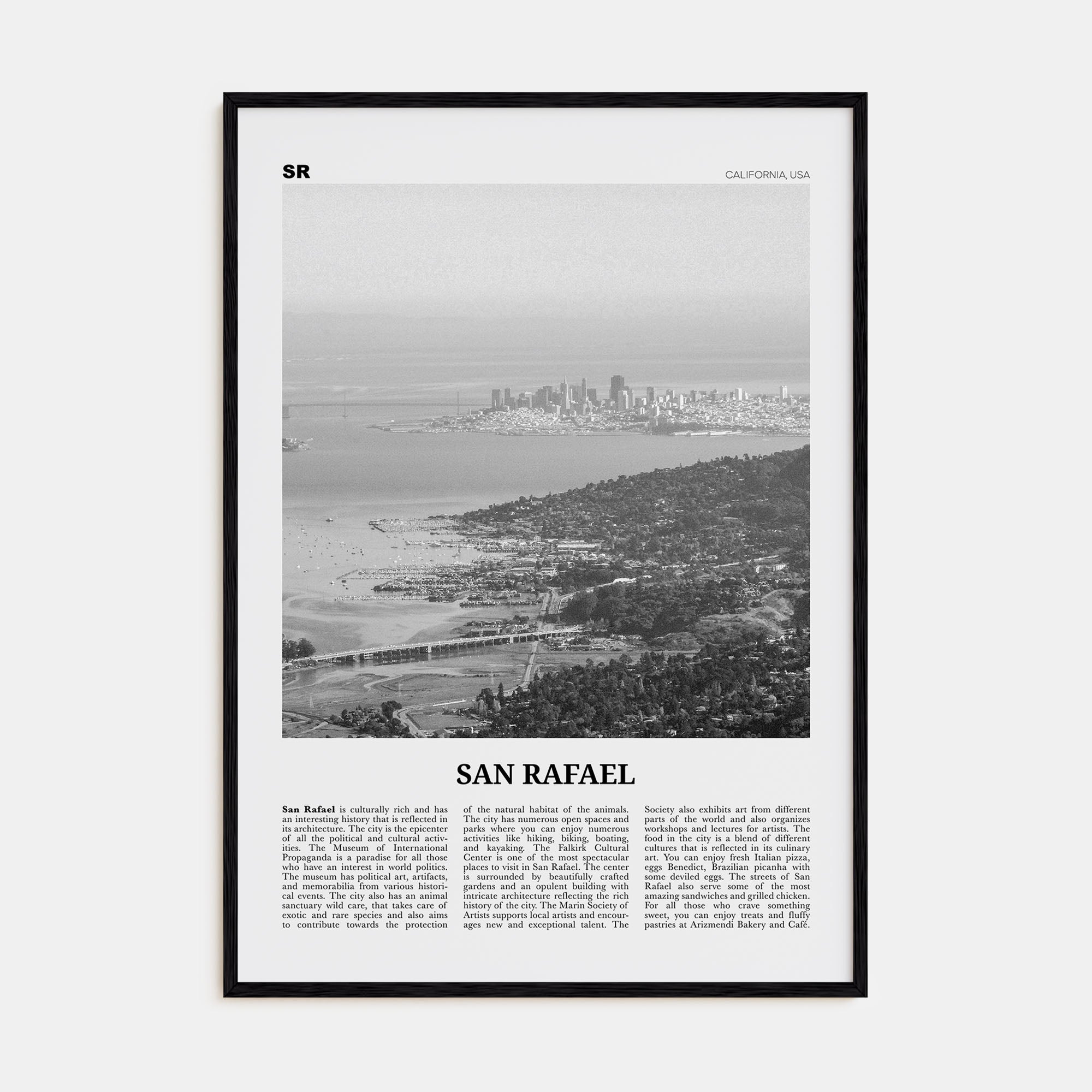 San Rafael Travel B&W Poster