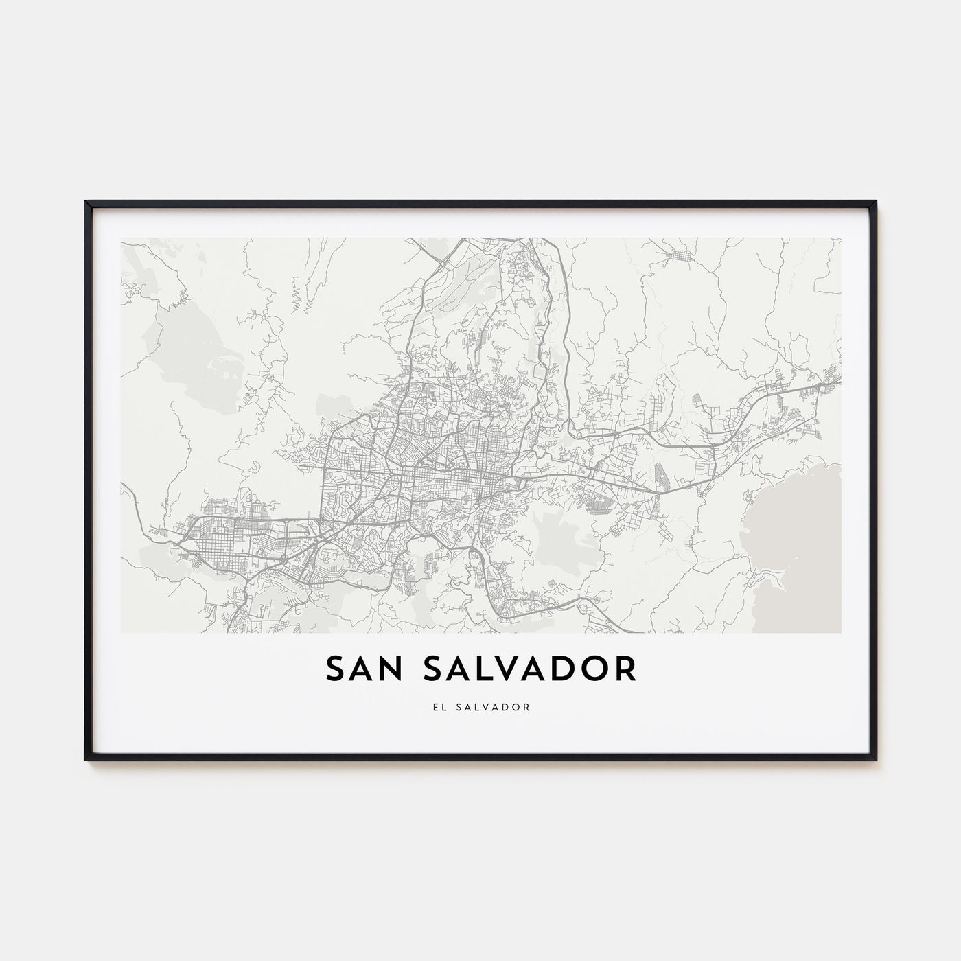 San Salvador Map Landscape Poster