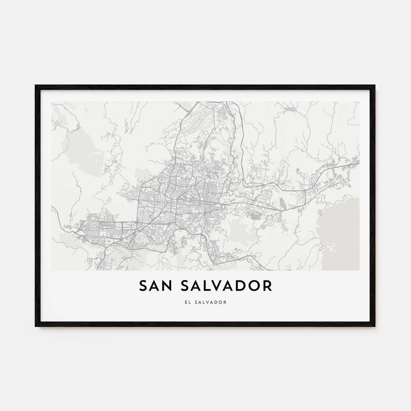 San Salvador Map Landscape Poster