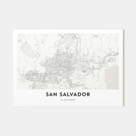 San Salvador Map Landscape Poster