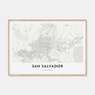 San Salvador Map Landscape Poster