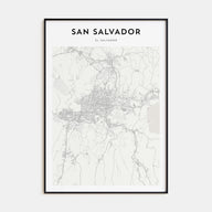 San Salvador Map Portrait Poster