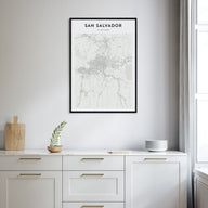 San Salvador Map Portrait Poster