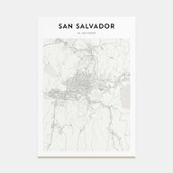 San Salvador Map Portrait Poster