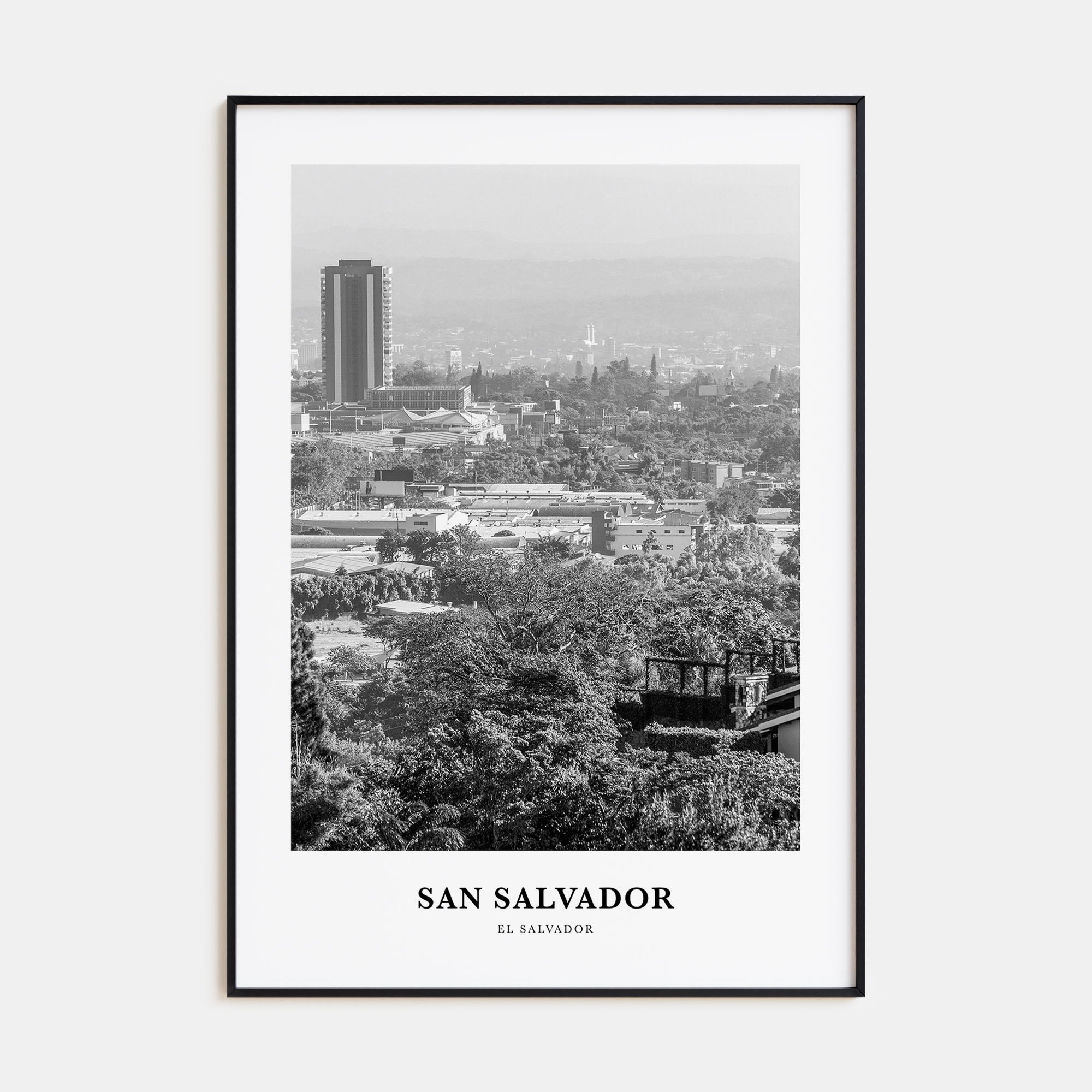 San Salvador Portrait B&W Poster