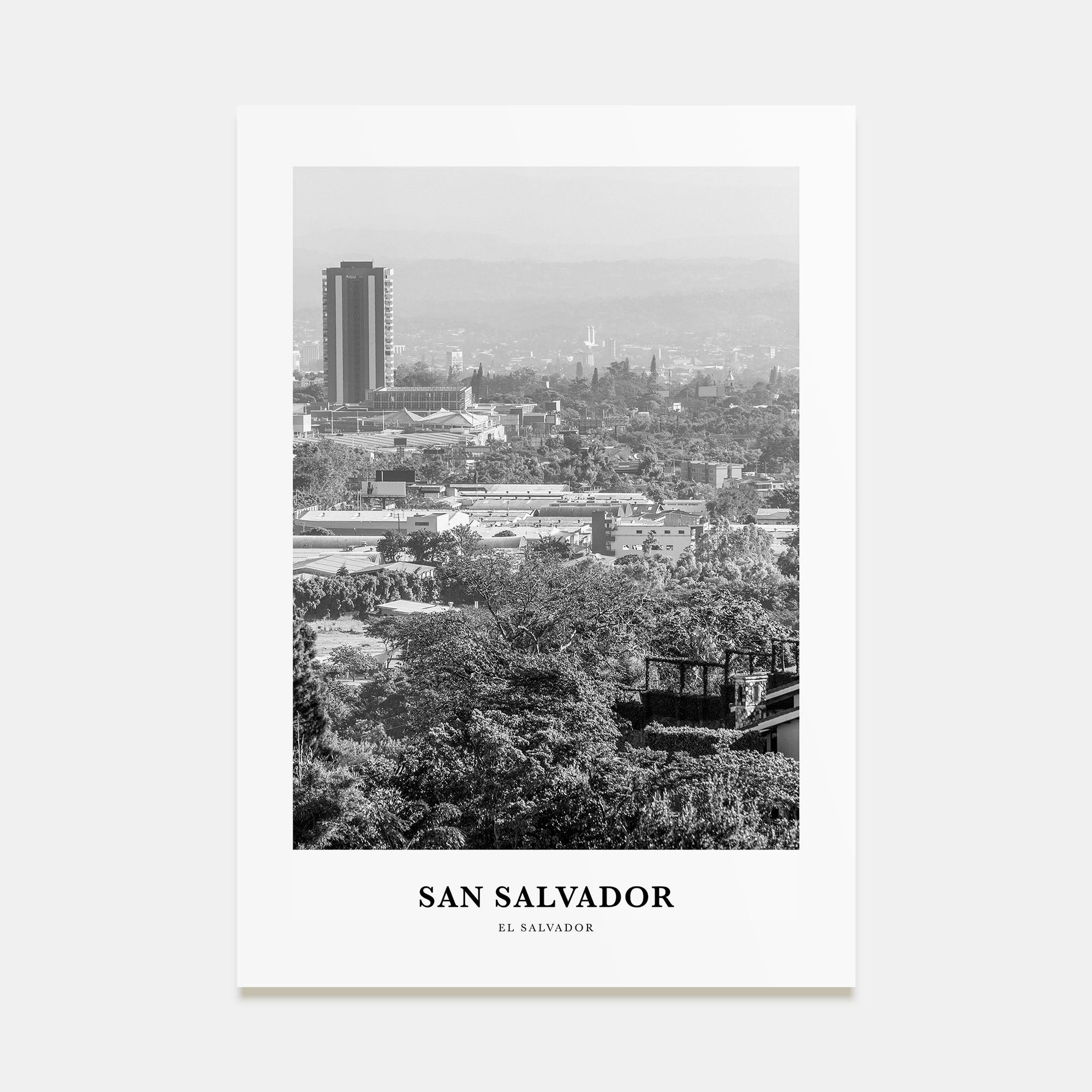 San Salvador Portrait B&W Poster