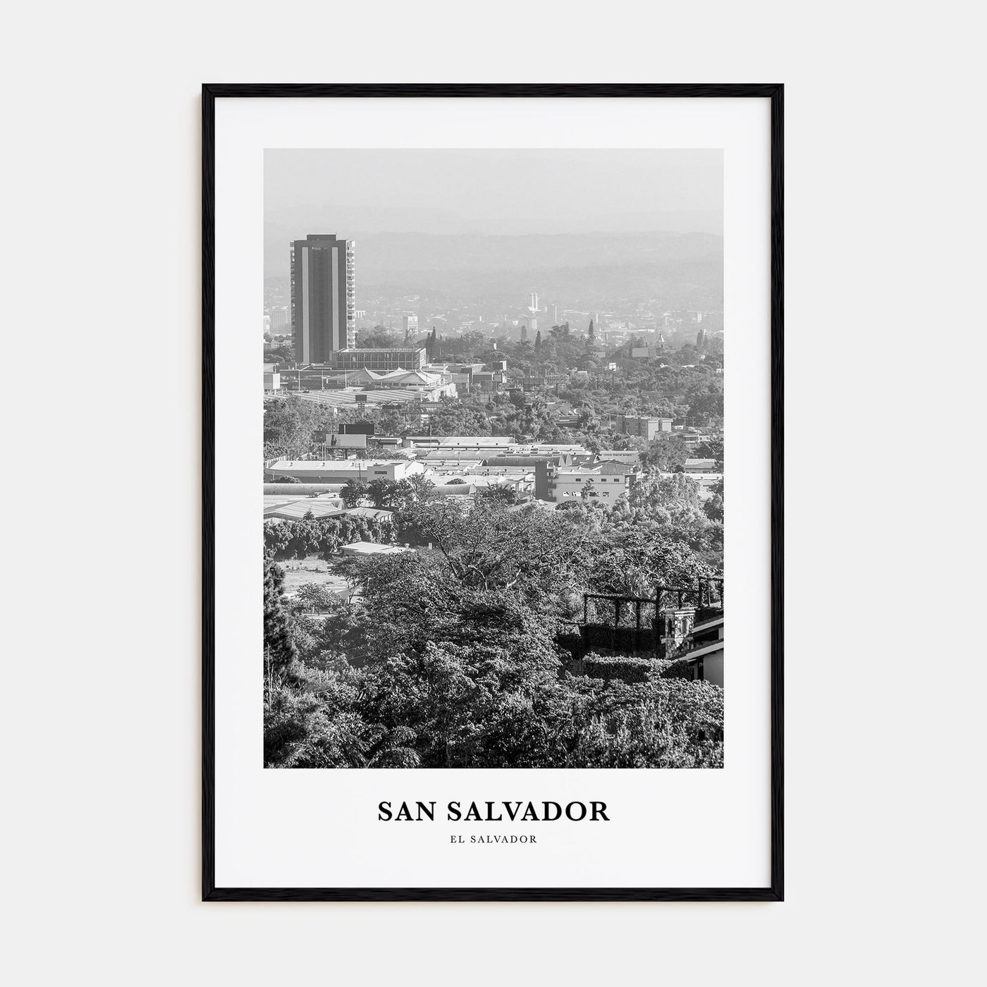 San Salvador Portrait B&W Poster