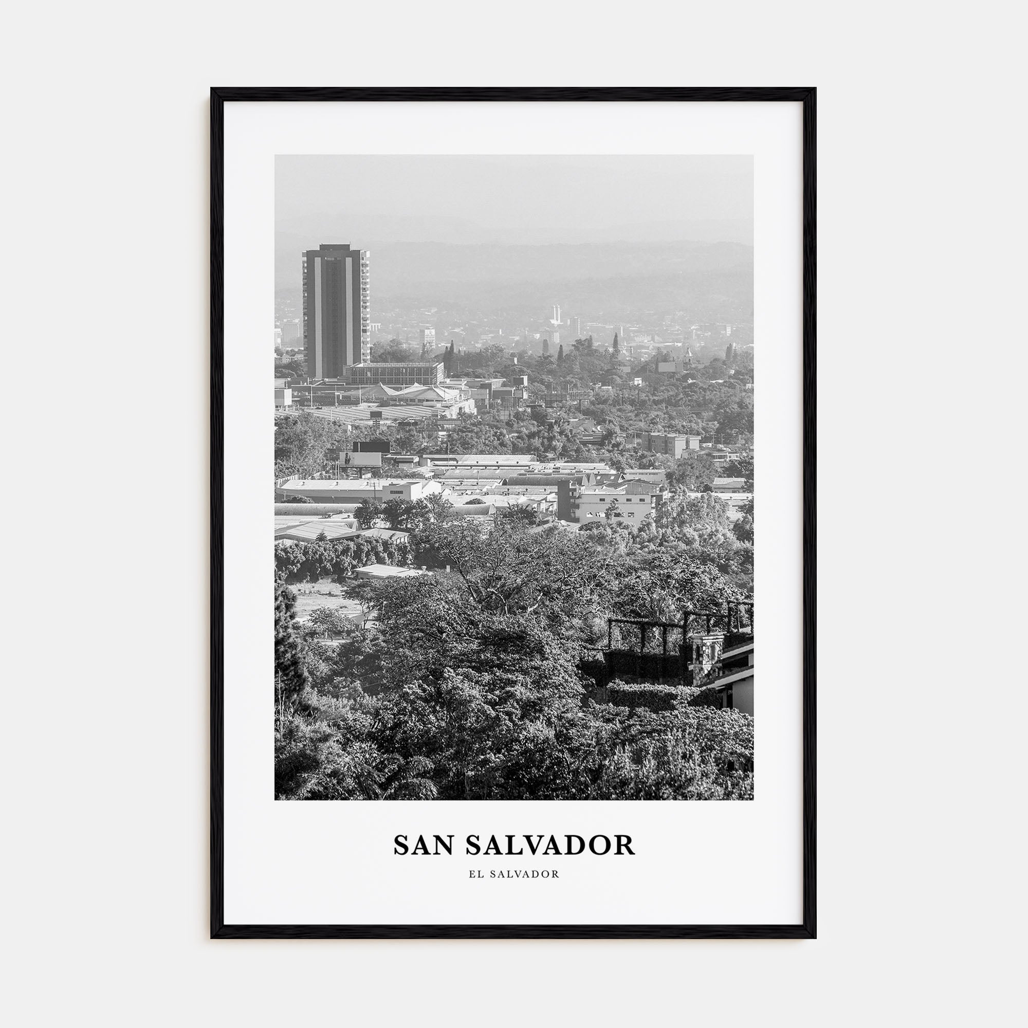 San Salvador Portrait B&W Poster